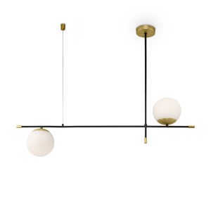 Lampa wisząca Nostalgia MOD048PL-02G Maytoni E14x40W Metal/Szkło Czerń ze złotem/Biały
