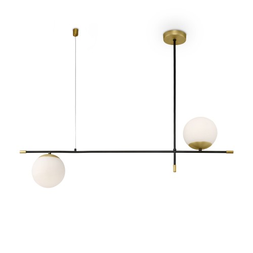 Lampa wisząca Nostalgia MOD048PL-02G Maytoni E14x40W Metal/Szkło Czerń ze złotem/Biały