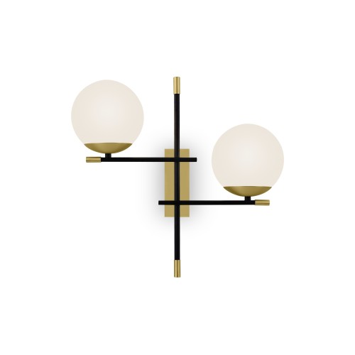 Lampa ścienna kinkiet Nostalgia MOD048WL-02G Maytoni E14x40W Metal/Szkło Czerń ze złotem/Biały