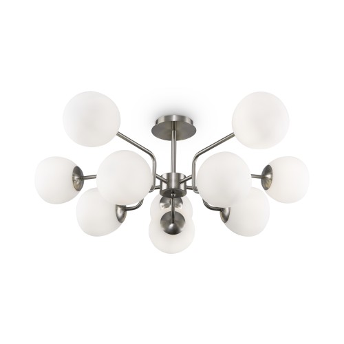 Lampa wisząca Erich MOD221PL-10N Maytoni E14x40W Metal/Szkło Nikiel/Biały