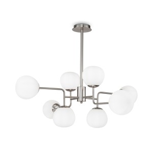 Lampa wisząca Erich MOD221-PL-08-N Maytoni E14x40W Metal/Szkło Nikiel/Biały