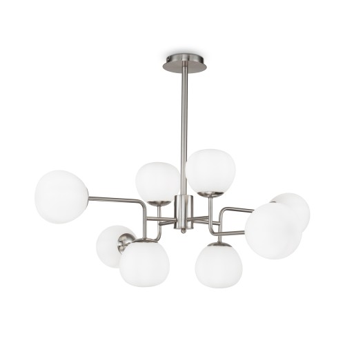 Lampa wisząca Erich MOD221-PL-08-N Maytoni E14x40W Metal/Szkło Nikiel/Biały