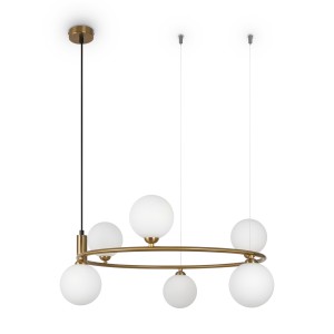 Lampa wisząca Ring MOD013PL-06BS1 Maytoni G9x25W Metal/Szkło Mosiądz/Biały