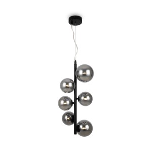 Lampa wisząca Dallas MOD545PL-06B Maytoni G9x28W Metal/Szkło Czarny/Przydymiony