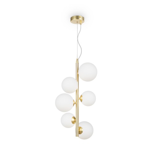 Lampa wisząca Dallas MOD545PL-06BS Maytoni G9x28W Metal/Szkło Złoto/Biały