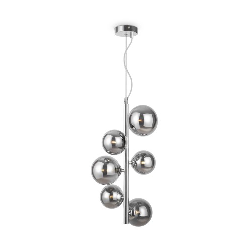 Lampa wisząca Dallas MOD545PL-06CH Maytoni G9x28W Metal/Szkło Chrom/Przydymiony