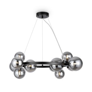 Lampa wisząca Dallas MOD545PL-11B Maytoni G9x28W Metal/Szkło Czarny/Przydymiony
