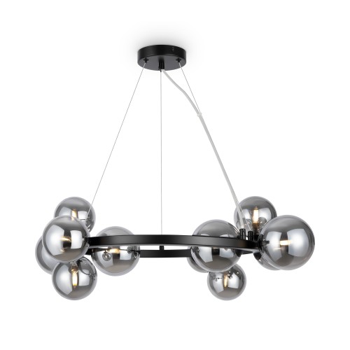 Lampa wisząca Dallas MOD545PL-11B Maytoni G9x28W Metal/Szkło Czarny/Przydymiony