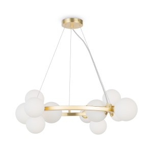 Lampa wisząca Dallas MOD545PL-11BS Maytoni G9x28W Metal/Szkło Złoto/Biały