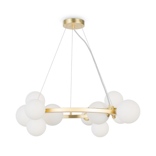 Lampa wisząca Dallas MOD545PL-11BS Maytoni G9x28W Metal/Szkło Złoto/Biały