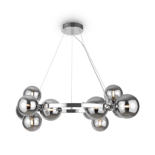 Lampa wisząca Dallas MOD545PL-11CH Maytoni G9x28W Metal/Szkło Chrom/Przydymiony