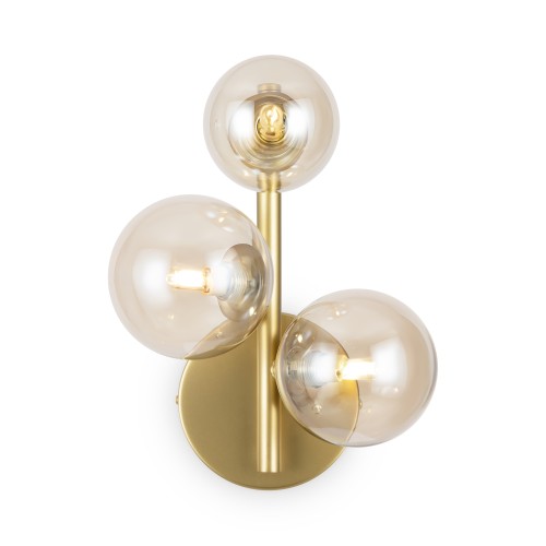 Lampa ścienna kinkiet Dallas MOD545WL-03G Maytoni G9x28W Metal/Szkło Złoto/Bursztynowy