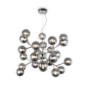 Lampa wisząca Dallas MOD545PL-24CH Maytoni G9x28W Metal/Szkło Chrom/Przydymiony