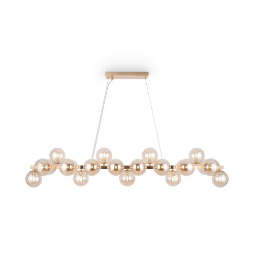 Lampa wisząca Dallas MOD547PL-25G Maytoni G9x28W Metal/Szkło Złoto/Bursztynowy