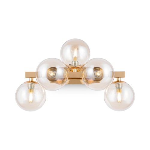 Lampa ścienna kinkiet Dallas MOD547WL-05G Maytoni G9x28W Metal/Szkło Złoto/Bursztynowy