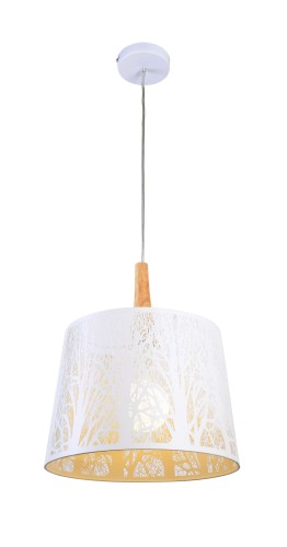 Lampa wisząca Lantern MOD029-PL-01-W Maytoni E27x60W Metal i drewno/Metal Biały/Biały