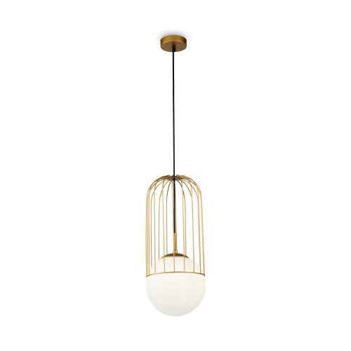 Lampa wisząca Telford P363PL-01G Maytoni E27x60W Metal/Szkło Złoto/Biały