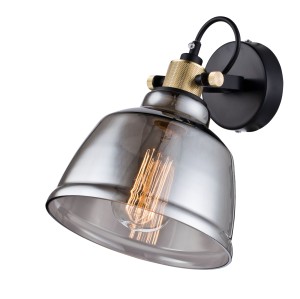 Lampa ścienna kinkiet Irving T163-01-C Maytoni E27x40W Metal/Szkło Czarny/Przydymiony