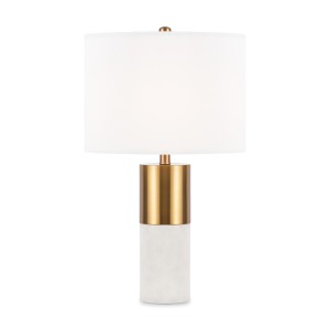 Lampa stojąca stołowa Bianco Z030TL-01BS Maytoni E27x60W Metalu i Alabastru/Bawełna Mosiądz/Biały