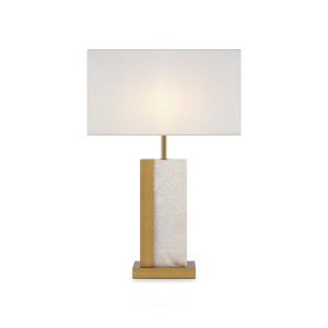 Lampa stojąca stołowa Bianco Z031TL-01BS Maytoni E27x60W Metal i alabaster/Bawełna Mosiądz/Biały