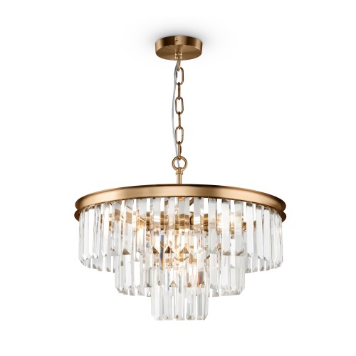 Lampa wisząca Revero MOD085PL-07BS Maytoni E14x40W Metal/Kryształ Mosiądz/Przezroczysty