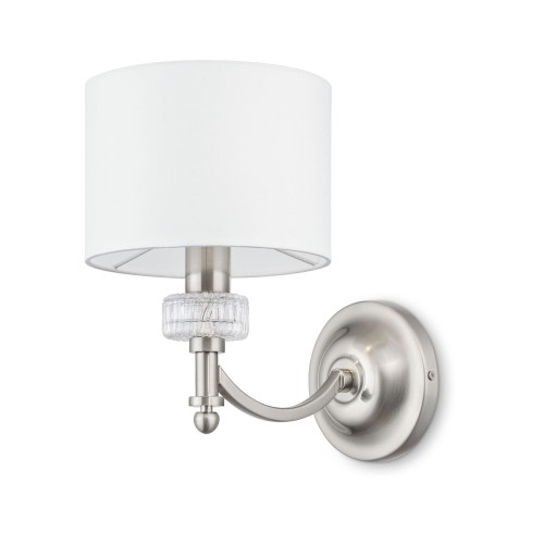 Lampa ścienna kinkiet Alicante MOD014WL-01N Maytoni E14x40W Metal i szkło/Tkanina Nikiel/Biały