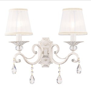 Lampa ścienna kinkiet Grace ARM247-02-G Maytoni E14x40W Metal/Organza Biały/Biały