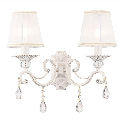 Lampa ścienna kinkiet Grace ARM247-02-G Maytoni E14x40W Metal/Organza Biały/Biały