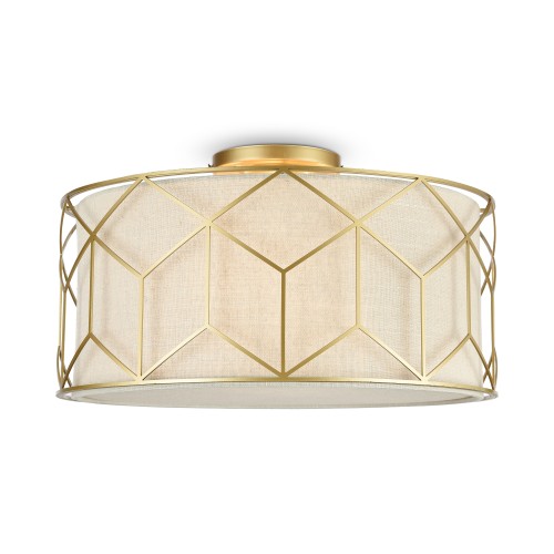 Lampa sufitowa Messina H223-PL-03-G Maytoni E27x60W Metal/Len Złoto/Beżowy