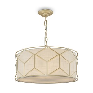 Lampa wisząca Messina H223PL-03G Maytoni E27x40W Metal/Tkanina Złoto/Biały