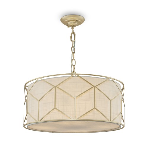 Lampa wisząca Messina H223PL-03G Maytoni E27x40W Metal/Tkanina Złoto/Biały