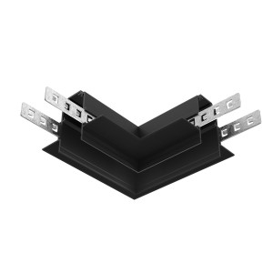 Łącznik w kształcie litery L Maytoni Exility TRA034CL-42.12B, aluminium, czarny, do szynoprzewodów jednofazowych wpuszczanych