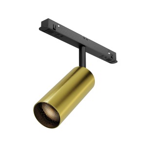 Reflektor Focus LED Maytoni TR032-2-12W3K-M-BBS, LED 12 W 3000 K, czarny i mosiądz, aluminium, do systemu szynowego jednofazowego