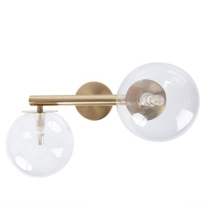 Lampa ścienna Kinkiet AVOLA Sigma Lighting 2xG9 max 12W LED Stal mosiądzowana Złoty/Transparentny