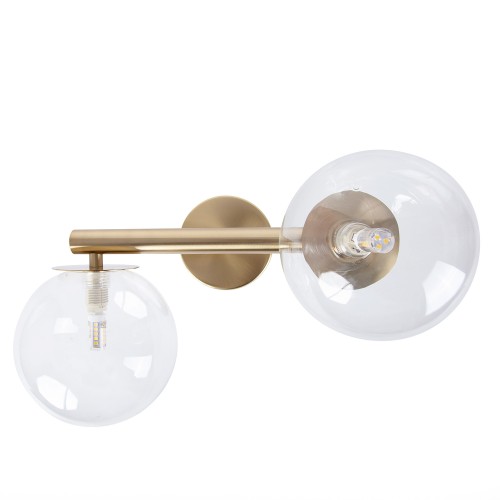 Lampa ścienna Kinkiet AVOLA Sigma Lighting 2xG9 max 12W LED Stal mosiądzowana Złoty/Transparentny