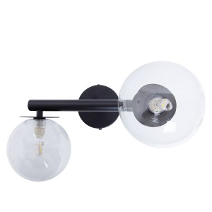 Lampa ścienna Kinkiet AVOLA Sigma Lighting 2xG9 max 12W LED Stal lakierowana Czarny/Transparentny