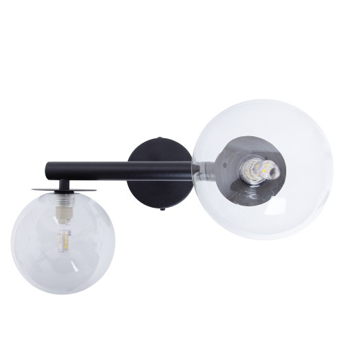 Lampa ścienna Kinkiet AVOLA Sigma Lighting 2xG9 max 12W LED Stal lakierowana Czarny/Transparentny