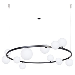 Lampa wisząca Żyrandol BOLERO  Sigma Lighting 12XG9 MAX 12W LED Stal lakierowana Czarny/Biały