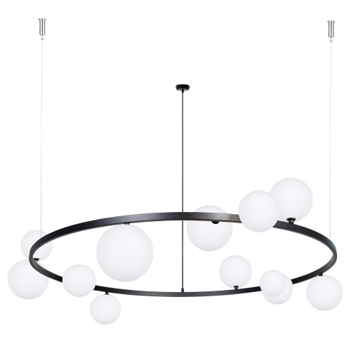 Lampa wisząca Żyrandol BOLERO  Sigma Lighting 12XG9 MAX 12W LED Stal lakierowana Czarny/Biały