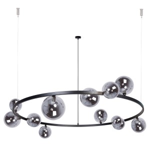 Lampa wisząca Żyrandol BOLERO  Sigma Lighting 12XG9 MAX 12W LED Stal lakierowana Czarny/Grafit