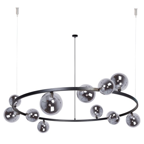 Lampa wisząca Żyrandol BOLERO  Sigma Lighting 12XG9 MAX 12W LED Stal lakierowana Czarny/Grafit