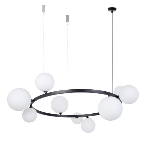 Lampa wisząca Żyrandol BOLERO  Sigma Lighting 9XG9 MAX 12W LED Stal lakierowana Czarny/Biały