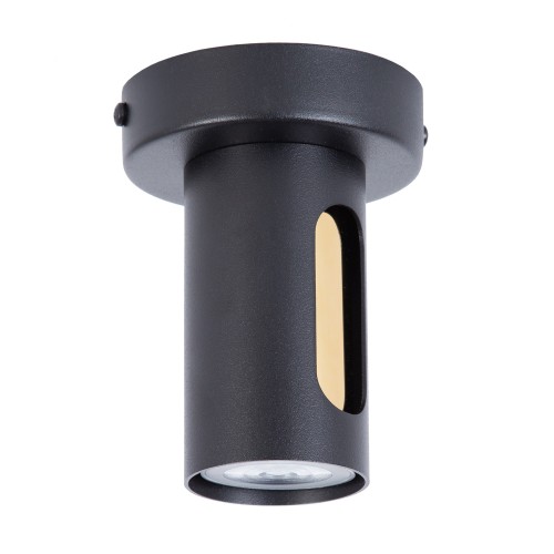 Lampa sufitowa Plafon Spot FLOW Sigma Lighting 1XGU10 MAX 10W LED Stal lakierowana Czarny/Czarny/Złoty