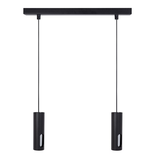 Lampa wisząca FLOW Sigma Lighting 2XGU10 MAX 10W LED Stal lakierowana Czarny/Czarny/Srebrny