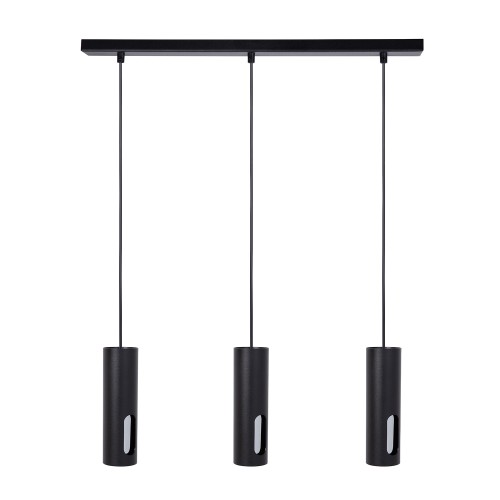 Lampa wisząca FLOW Sigma Lighting 3XGU10 MAX 10W LED Stal lakierowana Czarny/Czarny/Srebrny