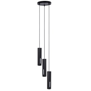Lampa wisząca FLOW Sigma Lighting 3XGU10 MAX 10W LED Stal lakierowana Czarny/Czarny/Srebrny
