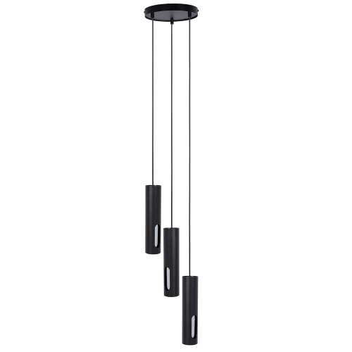 Lampa wisząca FLOW Sigma Lighting 3XGU10 MAX 10W LED Stal lakierowana Czarny/Czarny/Srebrny