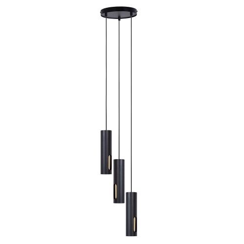 Lampa wisząca FLOW Sigma Lighting 3XGU10 MAX 10W LED Stal lakierowana Czarny/Czarny/Złoty