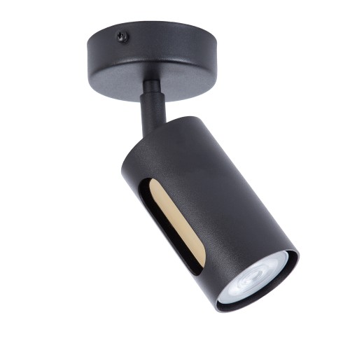Lampa sufitowa Plafon Spot Kinkiet FLOW Sigma Lighting 1XGU10 MAX 10W LED Stal lakierowana Czarny/Czarny/Złoty