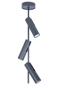 Lampa sufitowa Plafon Spot LEDA Sigma Lighting 3xGU10 max 10W led Stal lakierowana Grafit/Grafit